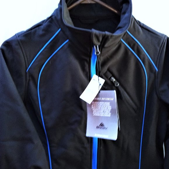 NWT Snozu jacket women M Fleece lining black blue wind/rain resistant - Picture 1 of 3
